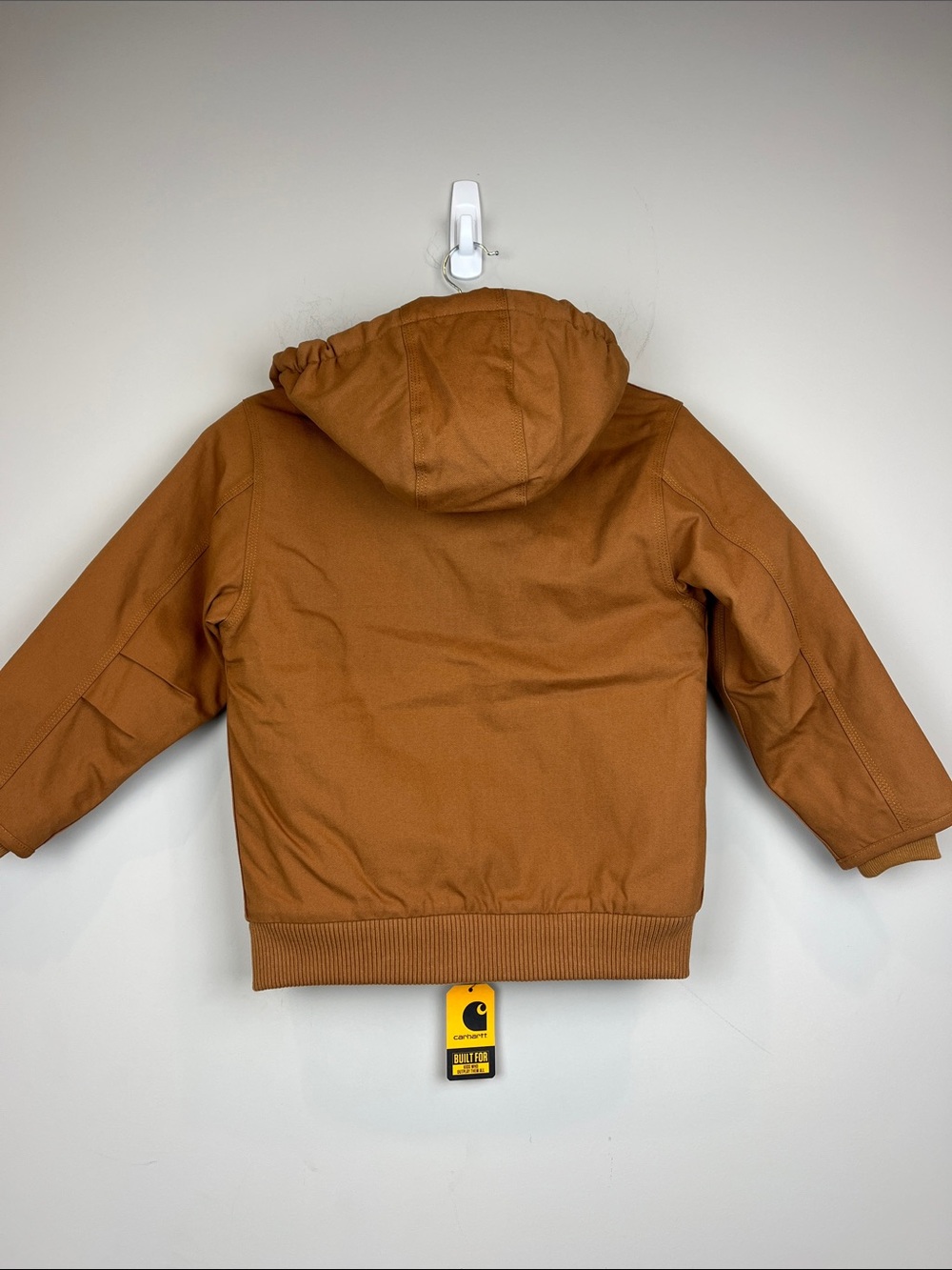NWT Carhartt Kids' Canvas Full-Zip Hooded Insulated Jacket Brown Small 7-8 - Picture 12 of 12